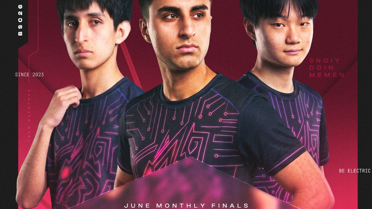 Three Team Elektros Brawl Stars players pose together