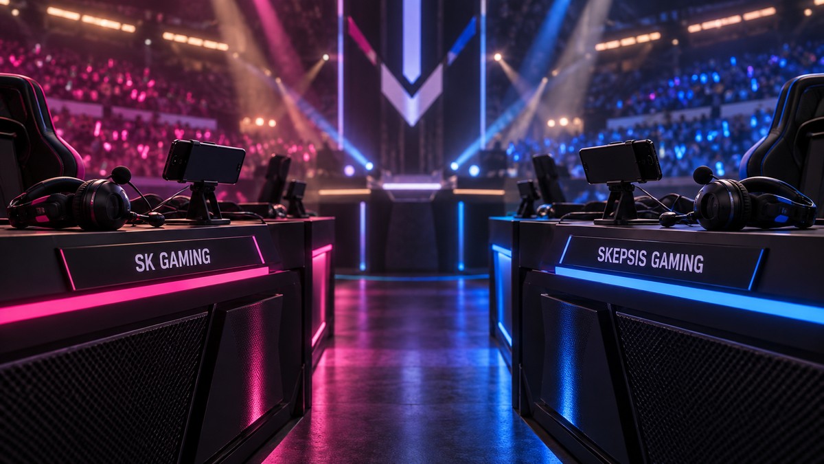Mobile esports team stations for SK Gaming versus Skepsis Gaming