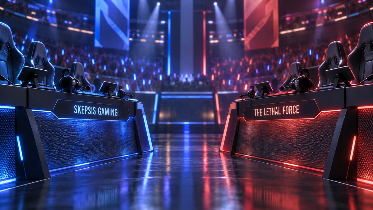 Mobile esports team stations for Skepsis Gaming versus The Lethal Force