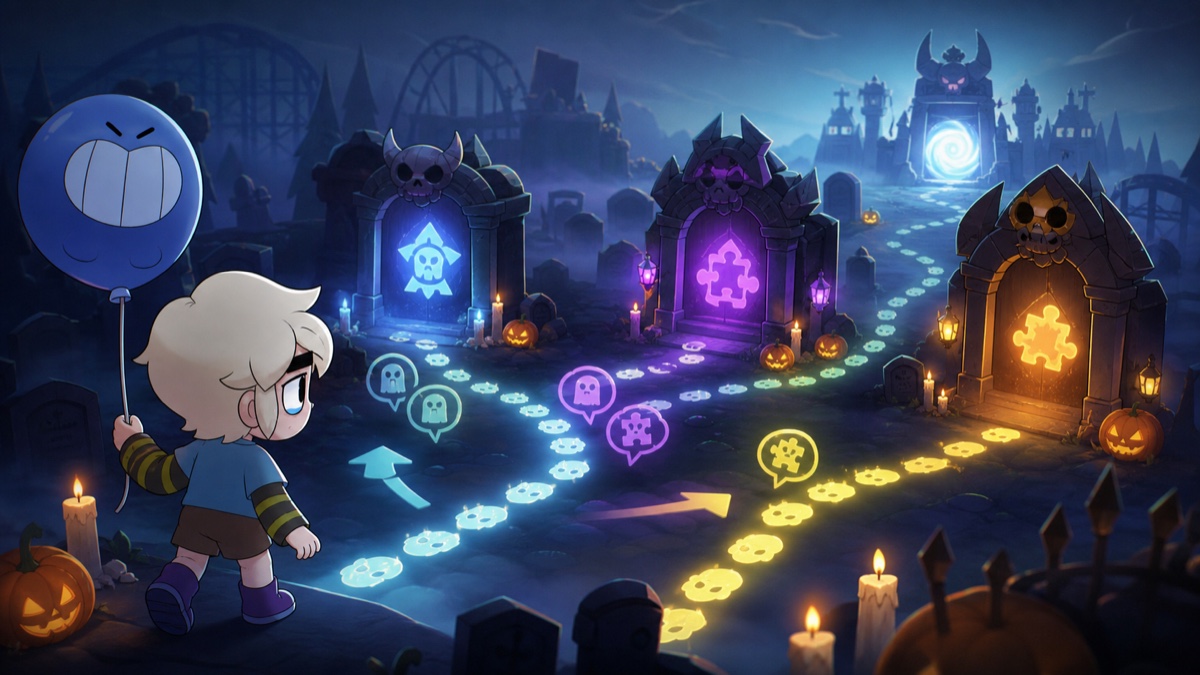 Gus follows the Brawl-O-Ween story paths